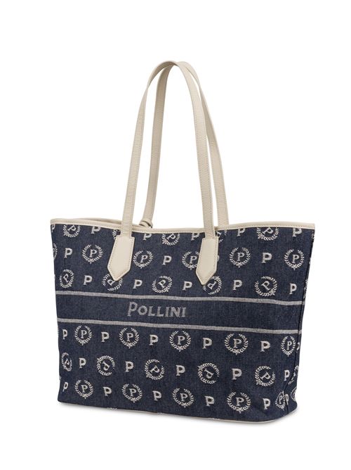 Shopping Bag Heritage Marina In Denim Blu/avorio POLLINI | TE8427PP06Q6G/75A